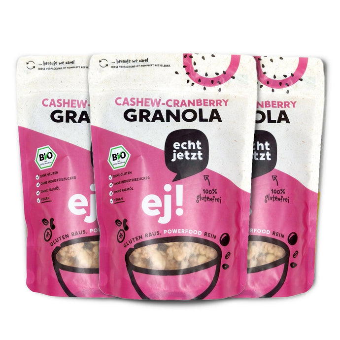 Very Berry: 3 x Cranberry Bio-Granola - echt jetzt 