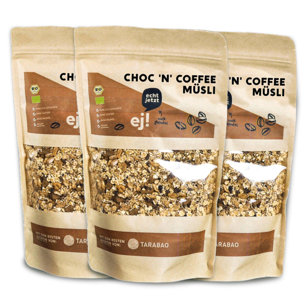 Mocha Mornings: 3 x Choc 'n' Coffee Bio-Müsli - echt jetzt 