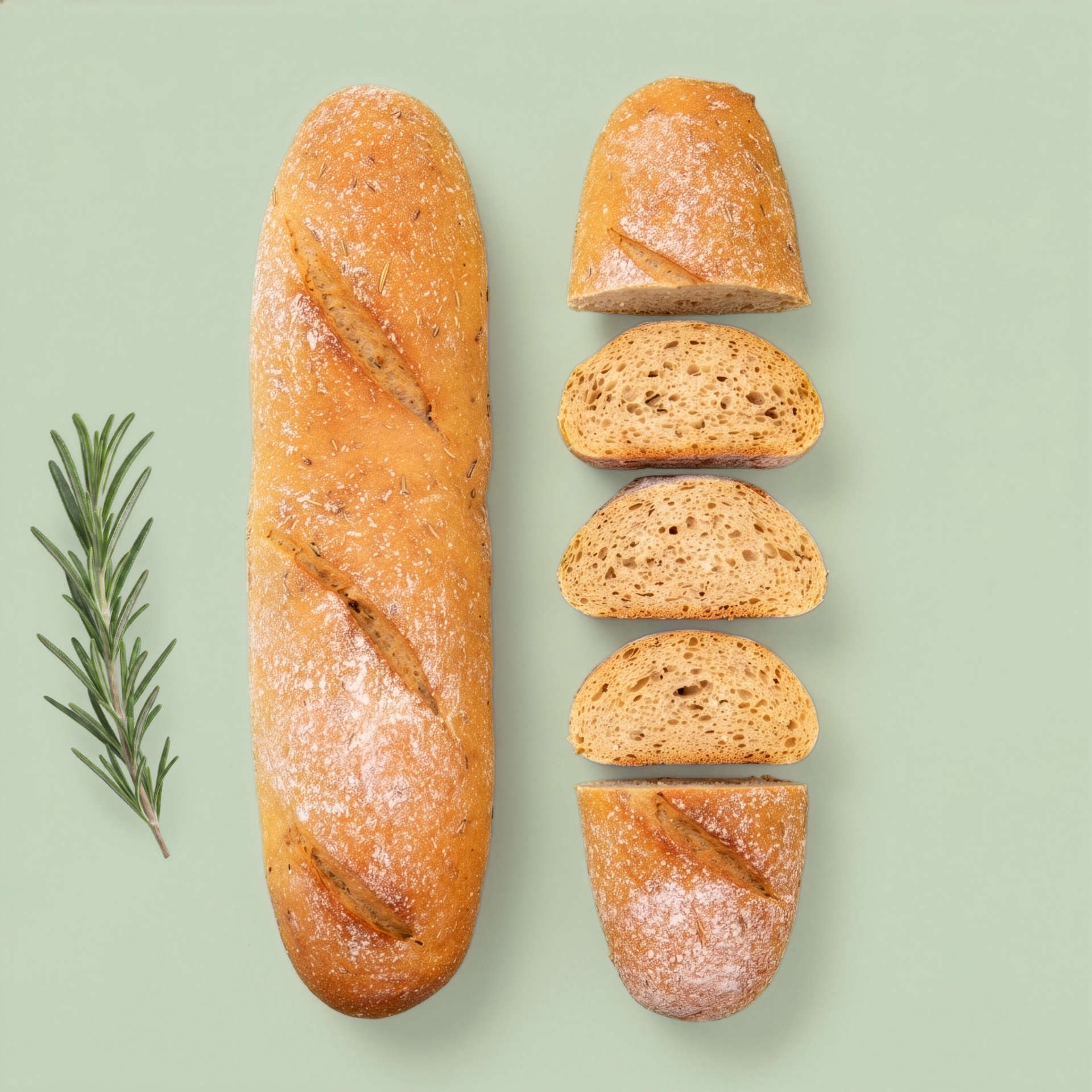 Glutenfreies Baguette mit Rosmarin von der Marke echt jetzt
