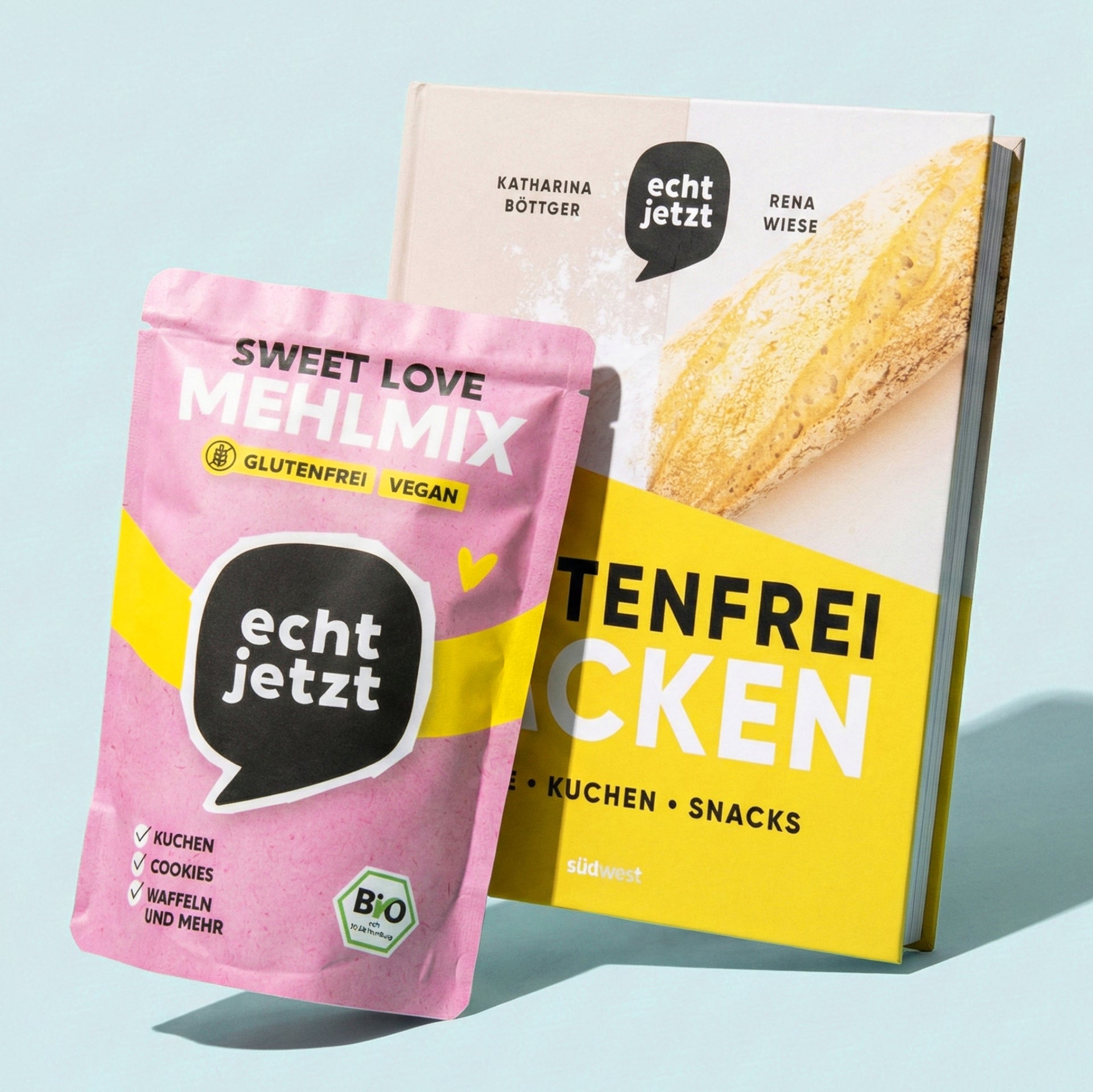 Glutenfreier Sweet Love Mehlmix und Backbuch von echt jetzt
