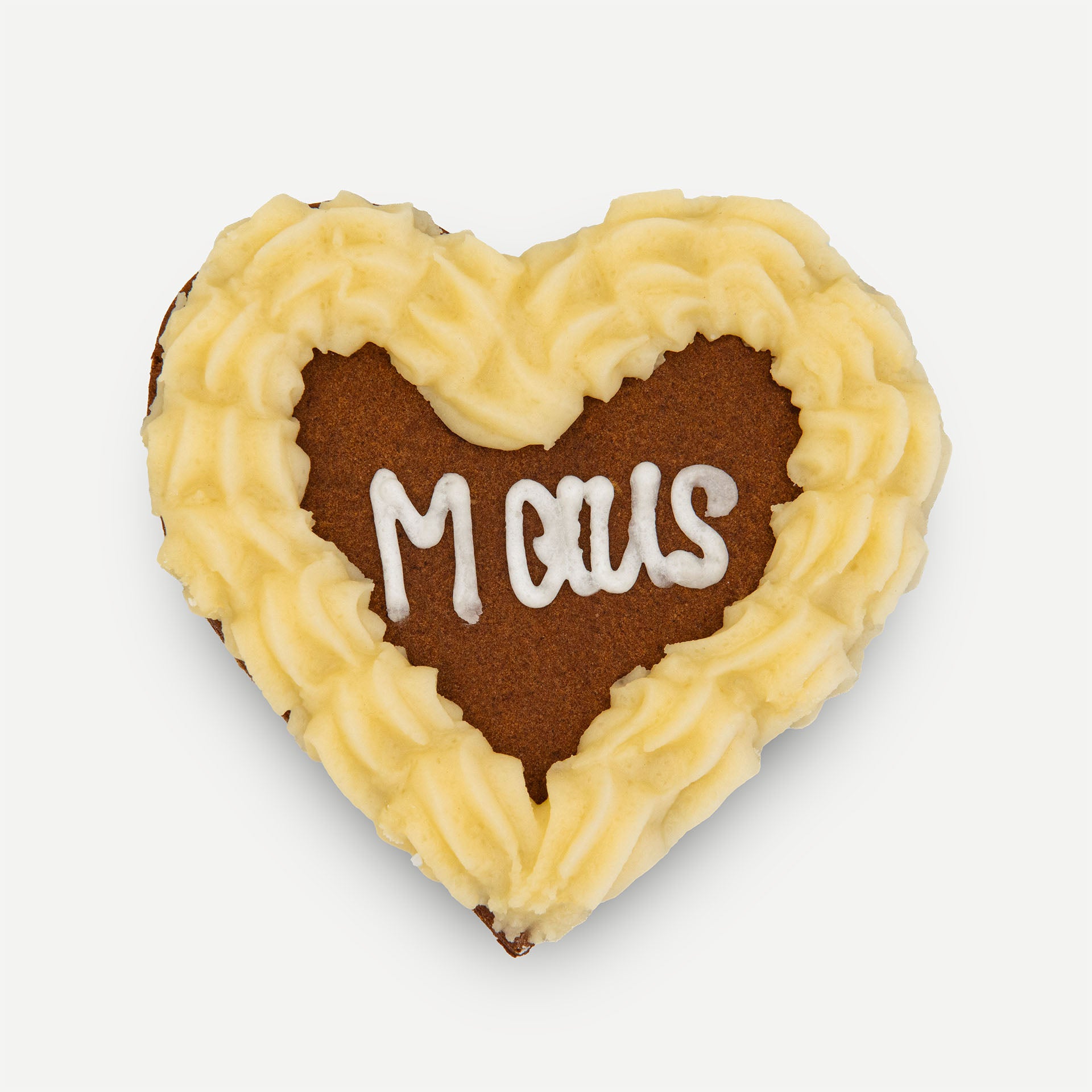 Glutenfreies Lebkuchenherz von echt jetzt mit Aufschrift "Maus"